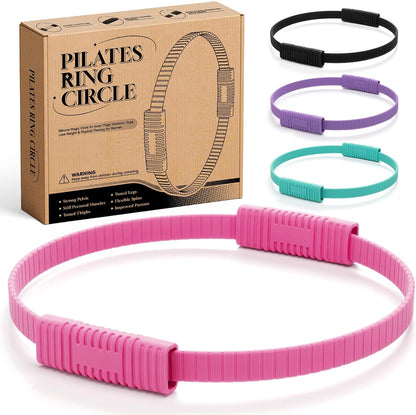 Pilates Ring, Silicone Magic Pilates Rings, Lightweight & Durable Flexible Fitness Circle Exercise Equipment for Toning Arms, Thighs,Legs, Core,Yoga & Physical Therapy