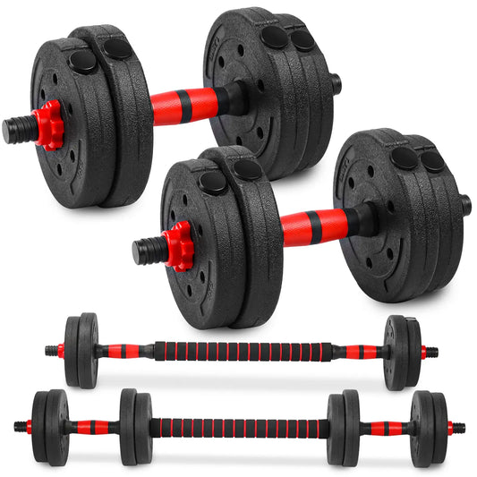 Adjustable Dumbbell Set, 22Lbs Free Weights Dumbbells Set, 3 In1 Dumbbells Set Used as Barbell,Push-Up Stand, Weight Set for Home Gym, Fitness Workout Equipment for Men Women