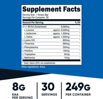 EAA Powder 30 Servings (Unflavored) - Essential Amino Acids - Non-Gmo, Gluten Free, Vegetarian Friendly (Pack of 3)
