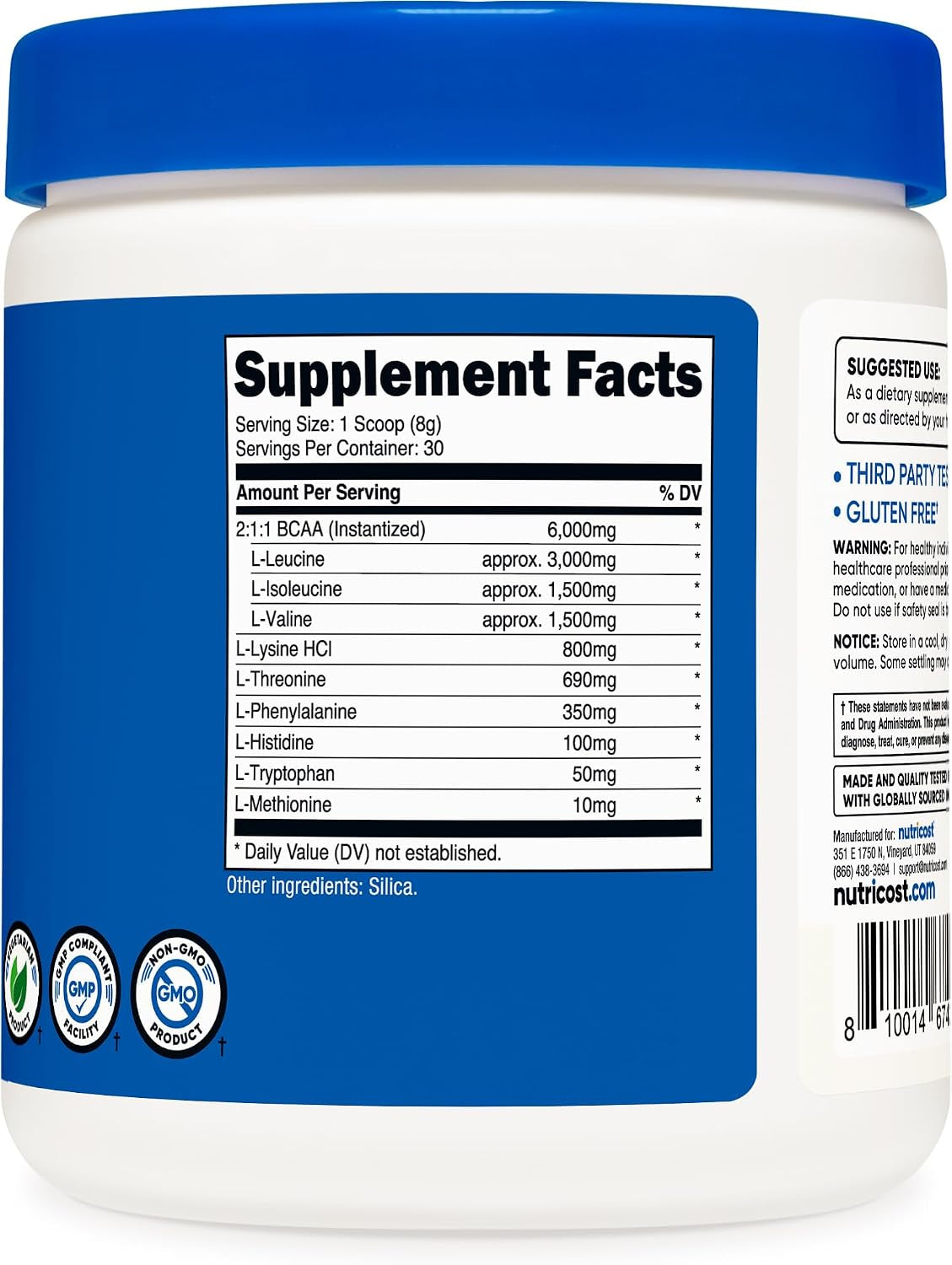 EAA Powder 30 Servings (Unflavored) - Essential Amino Acids - Non-Gmo, Gluten Free, Vegetarian Friendly (Pack of 3)