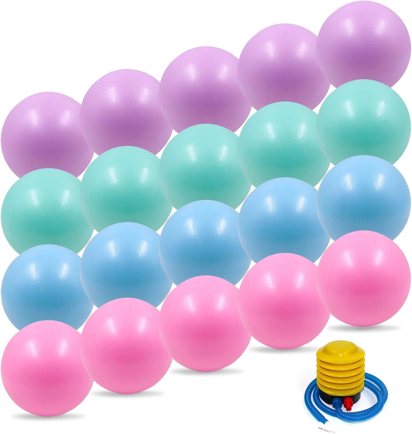 20-Pack of 9 Inch Exercise Balls, Pilates Ball & Mini Yoga Ball for Physical Therapy, Core Strength, Stability Training - Anti-Burst, Slip Resistant for Home, Gym, Office - Bulk Set