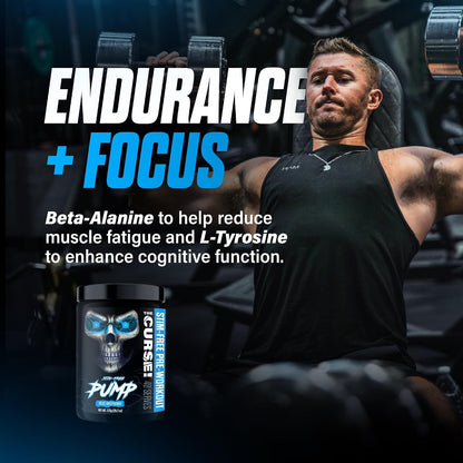 the Curse! Stim-Free Pre Workout Powder, Sour Candy, 40 Servings | Caffeine Free Pump, Non Stim Pre Workout, with L-Citrulline & Beta-Alanine for Nitric Oxide Support and Performance.