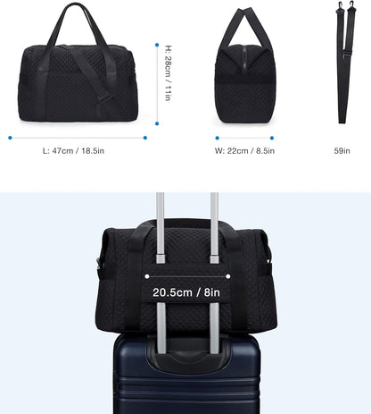 Large Gym Bag with Yoga Mat Buckle, Weekender Overnight Bag for Women, Travel Duffle Bag for Travel Essentials, Carry on Tote Bag Hospital Bag for Labor and Delivery