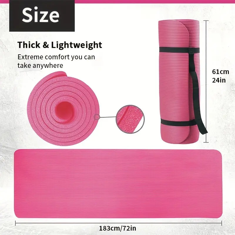 Extra Thick 0.8Cm/0.32In High-Density Tear-Resistant Exercise Yoga Mat with Carry Strap, Non-Slip Fitness and Sports Mat for Home Gym Pilates and Yoga Arm Landing Solar Eclipse Pink Products Yoga Equipment