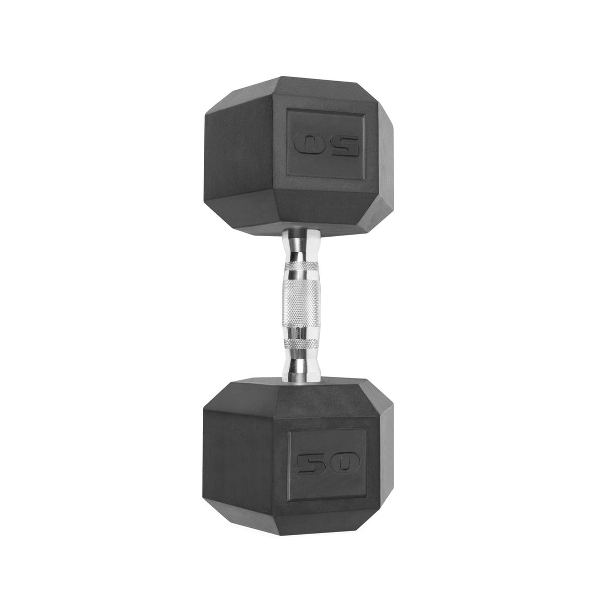 Barbell, 12Lb Coated Rubber Hex Dumbbell, Pair (No-Roll Design, Ergonomic Steel Handle, Durable Coated Weight)