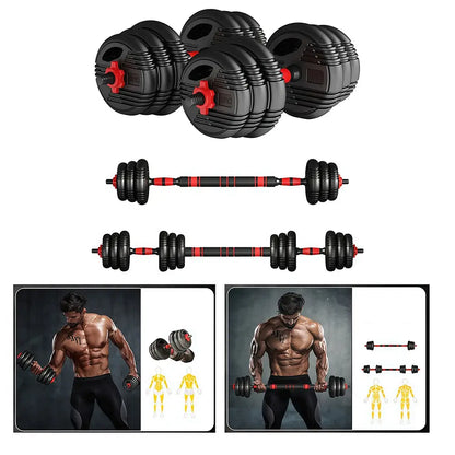 66Lbs Adjustable Dumbbells Set with Connector - 3-In-1 Design for Barbell, Push-Up Stand Use, Ideal for Home Gym Resistance Training, Suitable for Men/Women, Home Gym Equipment, at Home Gym