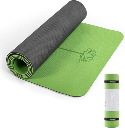 Yoga Mat Extra Thick 1/3'' & 2/5" Non Slip Yoga Mats for Women Eco Friendly TPE Fitness Exercise Mat with Carrying Sling & Storage Bag