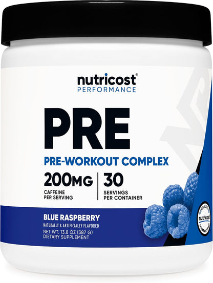 Pre-Workout Complex Powder (Blue Raspberry) 60 Servings | Pre-Workout Supplement with Beta-Alanine, Taurine and Amino Acids