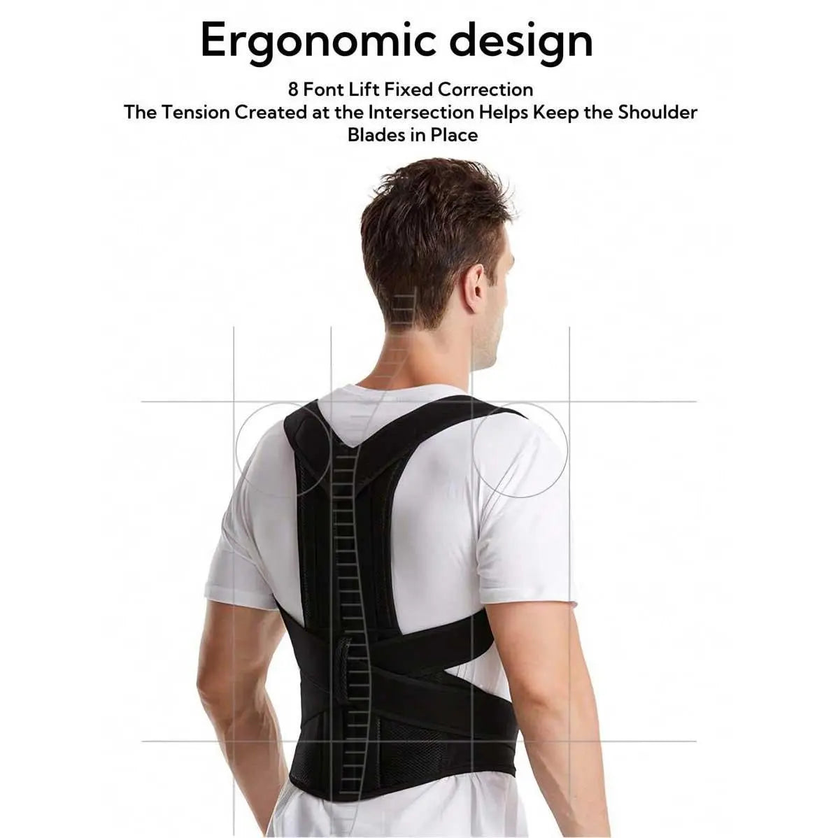 Adjustable Durable Back Aid Support, Back Support Belt, Adjustable Back Brace, Breathable Brace, Back Correction Strap, Waist Training Belt, Fitness Accessories for Men & Women, Body Care Product, Hunchback Aligner