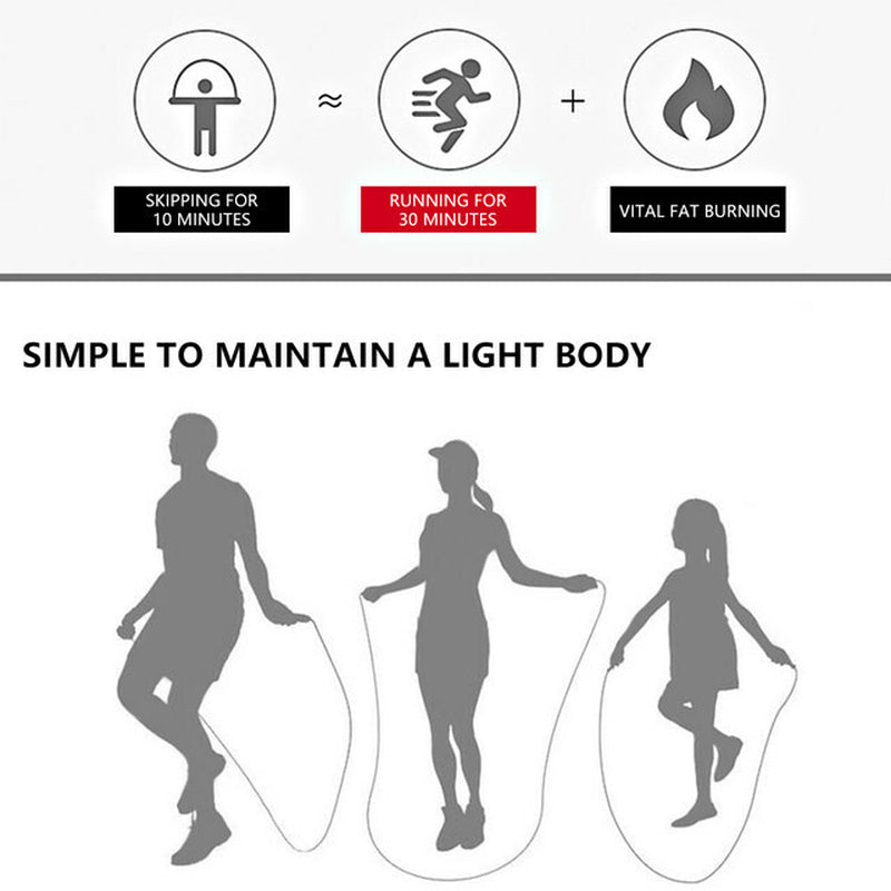 Skipping Jump Rope Aerobic Exercise Boxing Adjustable Bearing Speed Fitness Gym
