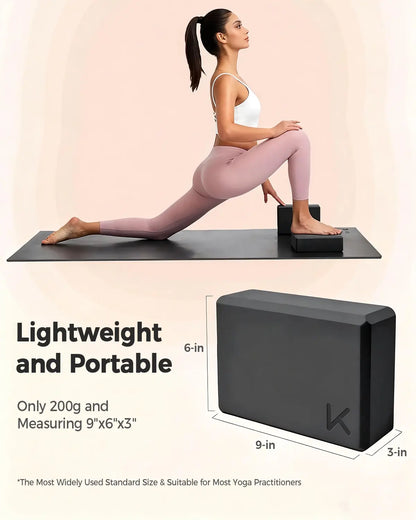 KEEP Yoga Block - 2Pack, High Density EVA Foam Blocks for Yoga, Pilates, Meditation, Aid Balance, Support and Deepen Poses - Non-Slip Lightweight Durable,Smoky Purple (Set of 2)