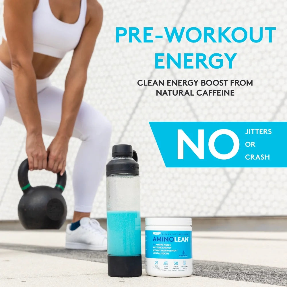 Aminolean Pre Workout Powder with Bcaas, Amino Energy for Lean Muscle, Pink Lemonade