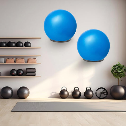 Stability Ball Holder Wall Mount - Heavy Duty Exercise & Yoga Ball Storage Rack for Home, Yoga Studios, and Commercial Gyms - Space-Saving Design for Stability Balls up to 85Cm(Black 1-Pack)
