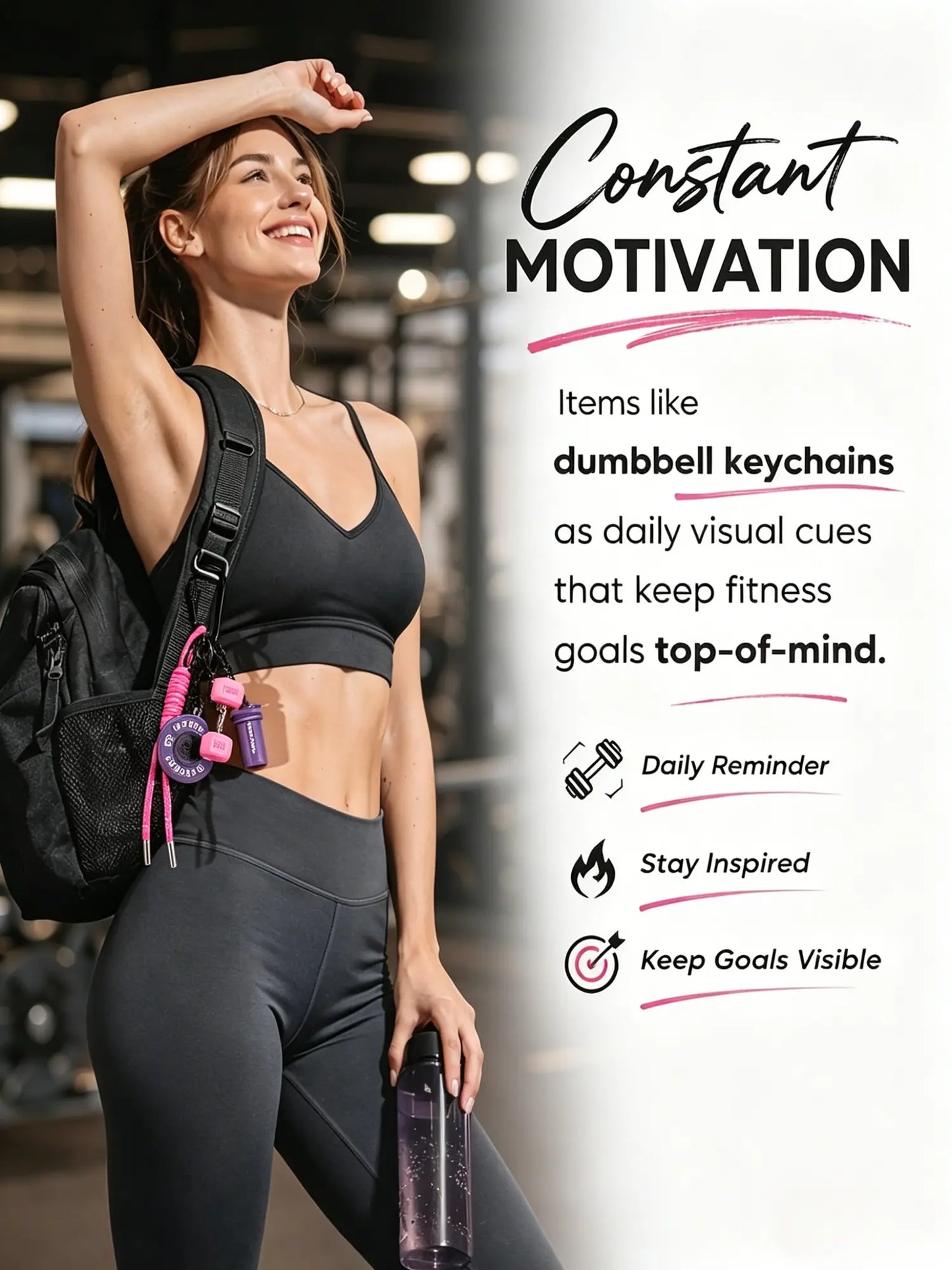 4-Piece Sporty Barbell Keychain Set, Keyrings, Hand-Woven Fitness Keychains, Fashionable Unisex Gym Accessories, Perfect Gift Choice, Stylish & Versatile Fitness Bag Charms with Woven Ropes and Dumbbell, Keychain for Bags