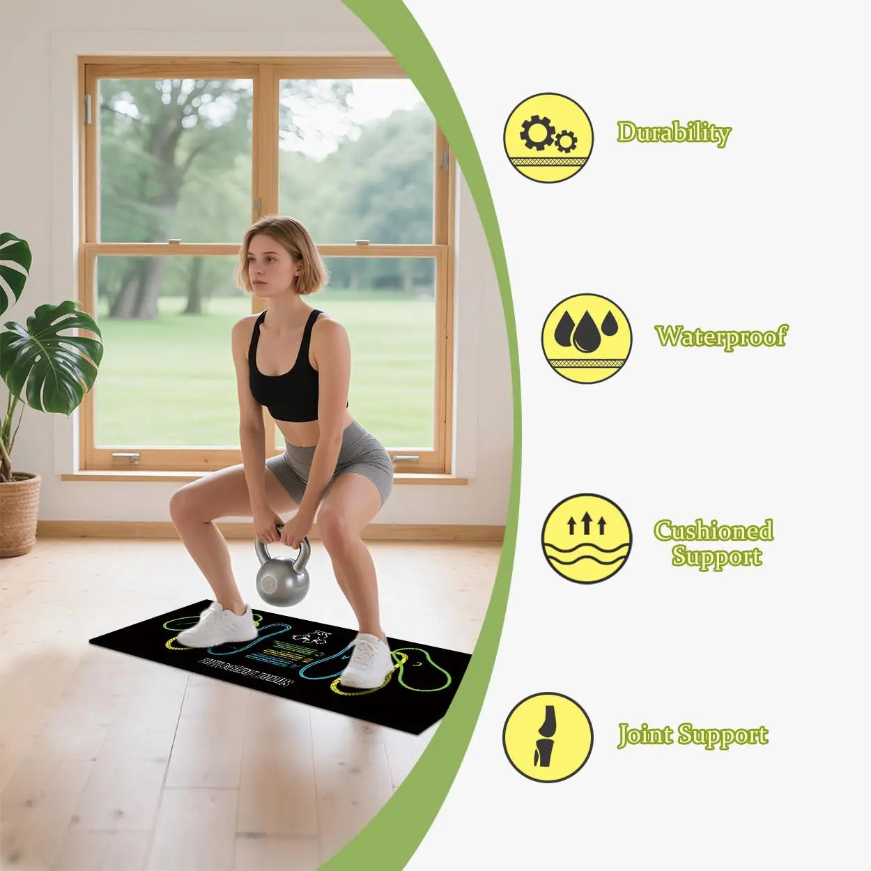 Exercise Mat Perfect for Squats, Leg and Ab Workouts, Squat Guide Mat, Squat Step Position, Squat Mat Knee Mat Lightweight and Portable for Men and Women Summervibes
