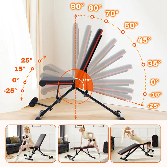 Sweet Furniture S - Weight Bench Foldable Bench Press for Full Body Exercise and Strength Training, 795LBS Capacity Incline Decline Sit up Benches