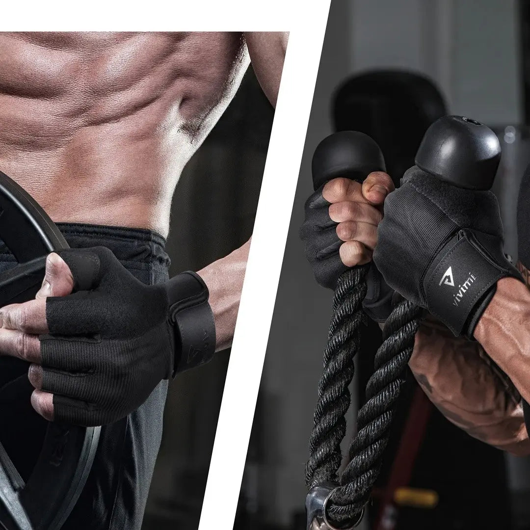 Breathable Half Finger Gym Gloves, Random Print Lightweight Non-Slip Workout Gloves with Wrist Support, Durable Unisex Training Gloves for Weightlifting, Cycling & Daily Fitness, Fitness Accessories