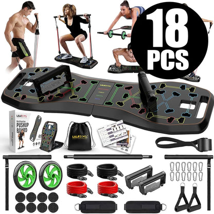 LALAHIGH Portable Home Gym System: Push-Up Board, Strengthen Abs, Create Broad Shoulders, Build Strength, Ideal for Men'S Fitness Needs