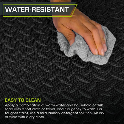 Foam Floor Tiles for Home Gym, Mat for Home Workout Equipment, Floor Padding for Kids, Black