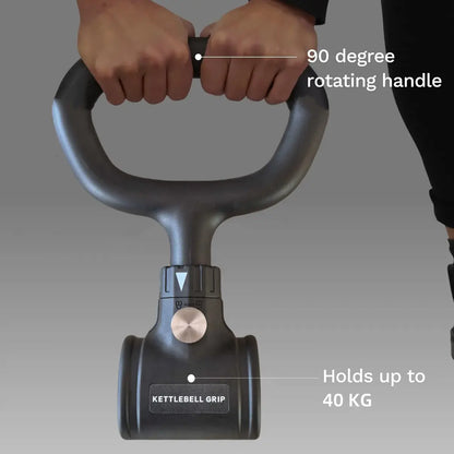 Kettlebells Grip, Dumbbell Grip Handle, Convert Dumbbells into Kettlebell for Home Gym, Kettlebell for Weights Plate, Non-Slip Ergonomic Grip, Quick Installation Fits, Double Locking Protection
