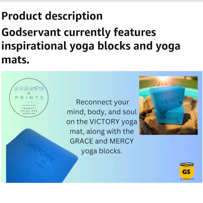 Godservant Inspirational Victory Yoga Mat for Fitness and Meditations- Perfect for a Relaxing Yoga Experience