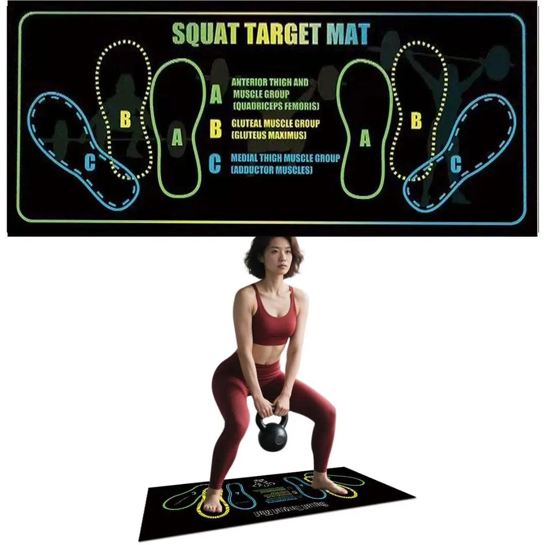 Exercise Mat Perfect for Squats, Leg and Ab Workouts, Squat Guide Mat, Squat Step Position, Squat Mat Knee Mat Lightweight and Portable for Men and Women Summervibes