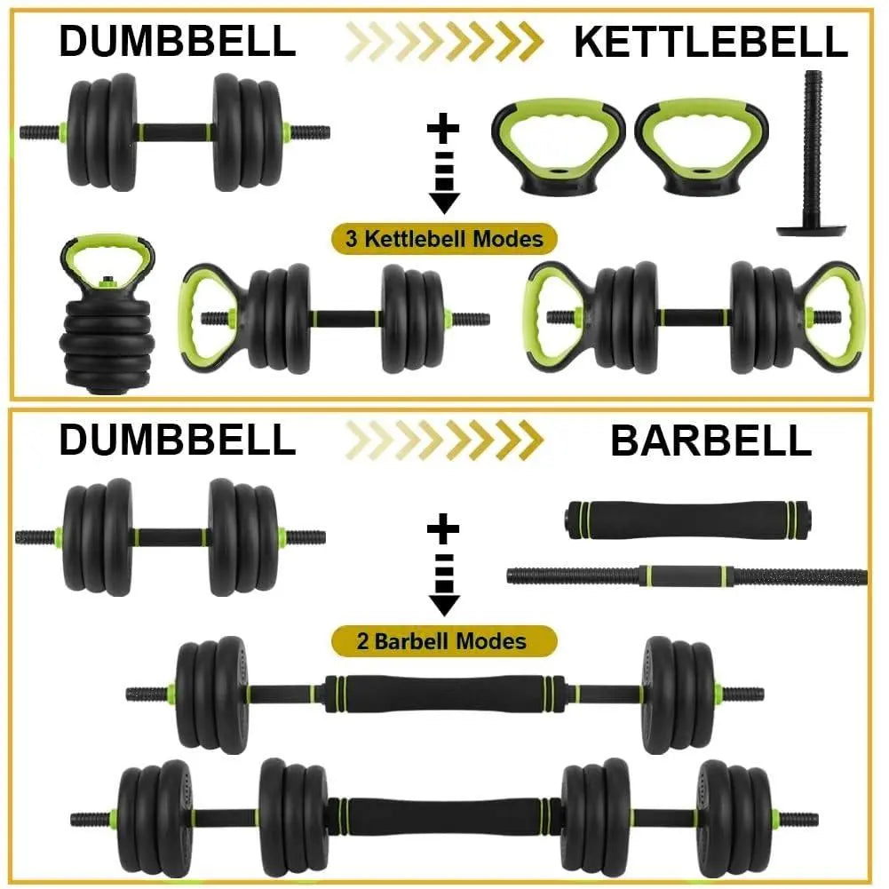 Gaomon 66 LBS Adjustable Dumbbells Set with Iron Grip, 4-In-1 Convertible to Barbell, Kettlebell and Push-Up Tool for Home Gym
