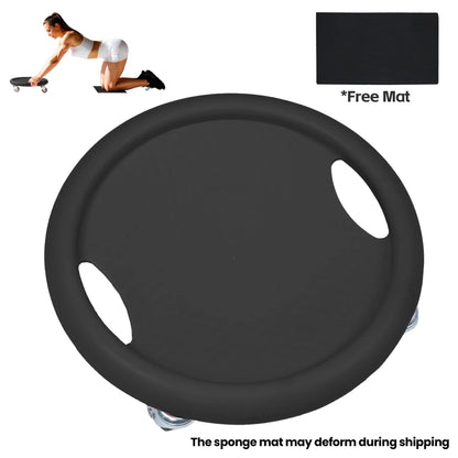 KYOUBY Ab Roller Wheel - 4 Anti-Slip PU Wheels Core Coaster, Adjustable Crunch Trainer, Abdominal Exercise Board, Ab Workout Machine, at Home Gym Equipment for Core Training