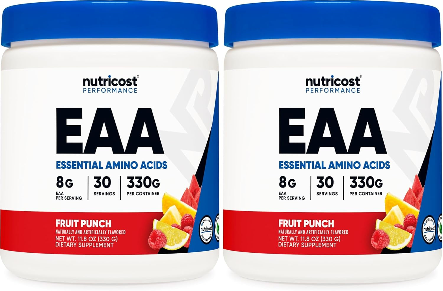 EAA Powder 30 Servings (Fruit Punch) - Essential Amino Acids - Non-Gmo, Gluten Free, Vegetarian Friendly (Pack of 2)
