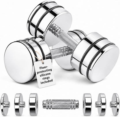 Steel Dumbbells Ultracompact & Adjustable Chrome Dumbbell