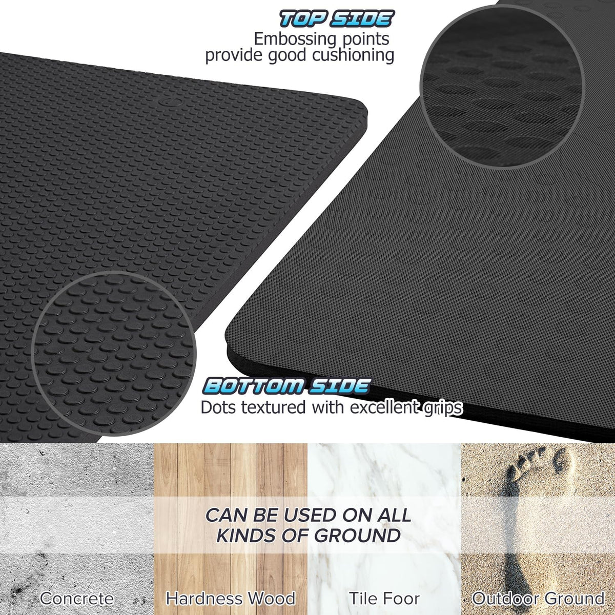 JELS Extra Thick Yoga Mat, 2/5 Inch, Ergonomic 3D Non Slip Design, SGS Certified TPE Material, Yoga Mat for Men Women with Carrying Strap,Exercises Mat for Yoga, Pilates and Floor Workout(72"X26")…