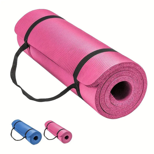 Extra Thick 0.8Cm/0.32In High-Density Tear-Resistant Exercise Yoga Mat with Carry Strap, Non-Slip Fitness and Sports Mat for Home Gym Pilates and Yoga Arm Landing Solar Eclipse Pink Products Yoga Equipment