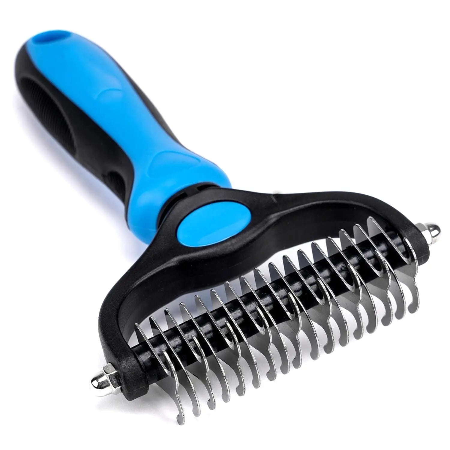 Pet Grooming Brush, Double-Sided Shedding and Deshedding Bottom Rake for Dogs and Cats, Extra-Wide Dog Grooming Brush, Pet Grooming Tool, Self Grooming Brush, Christmas Pet Supplies Gift