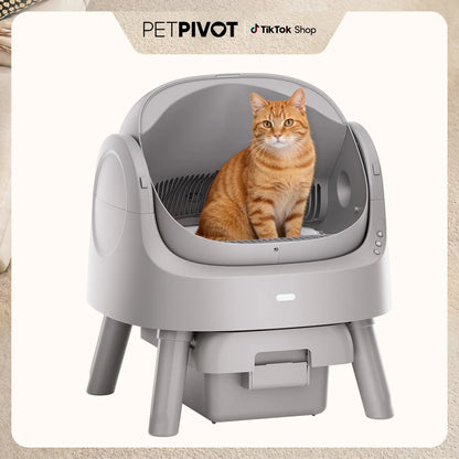 Petpivot Autoscooper 11 Open-Top Self-Cleaning Cat Litter Box，Odor-Free Waste Disposal Includes Trash Bags Summervibes Petlovers