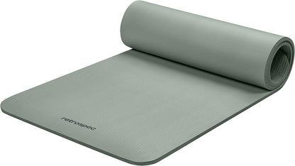 Retrospec Solana Yoga Mat Thick 1/2In Non-Slip Workout Mat with Nylon Strap - 72X24In Exercise Mat for Pilates, Stretching & Fitness - BPA Free, Easy Clean