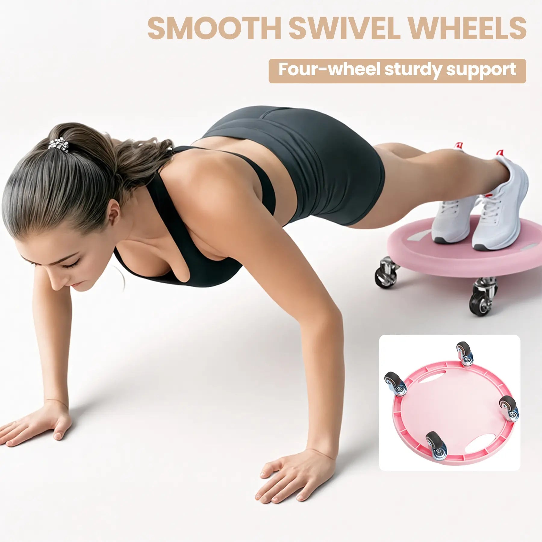 KYOUBY Ab Rollers Abdominal and Core Coaster Strength Workout Trainer with 4 Rollers Ab Rollers Wheel Exercise Equipment for Home