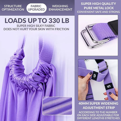 Ladies Aerial Yoga Stretch Band - Heavy Duty Resistance Band for Waist, Back and Leg Training, Pilates and Fitness Workouts Yoga Equipment Premium Elastic Band