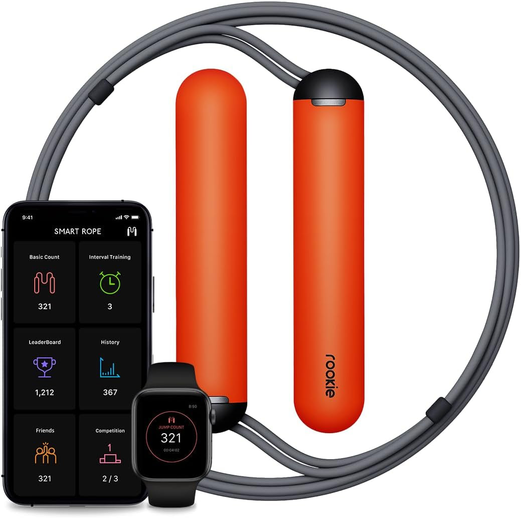 Smart Rope Rookie – Smart Jump Rope with Counter & App, Bluetooth Fitness Tracker, Adjustable Jump Rope for Weight Loss, Cardio, HIIT & Home Workouts