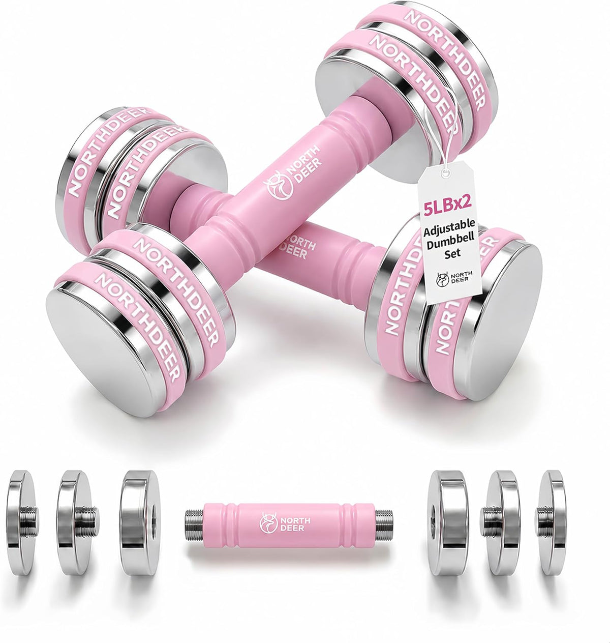 Steel Dumbbells Ultracompact & Adjustable Chrome Dumbbell