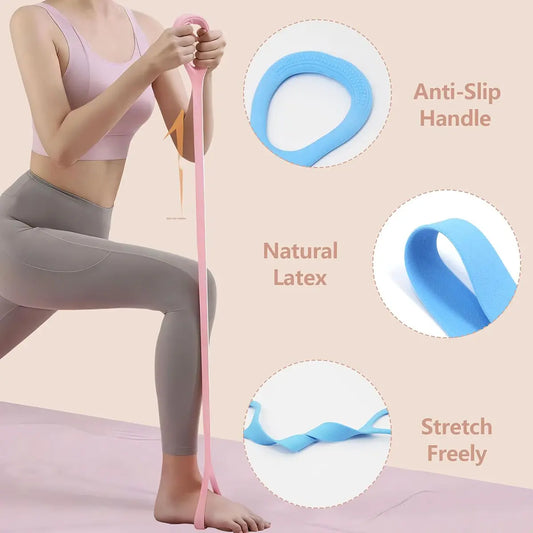Figure 8 Resistance Band with Ergonomic Massage Handles, Lightweight Natural Latex Rope for Toning Arms, Legs, and Lower Body Workout, Working Out Equipment, Work Out Bands, Stretch Band, Resistance Band Workout