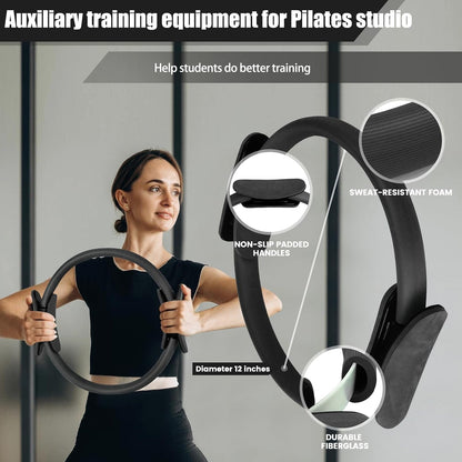 Pilates Ring and Ball Set Bulk, Pilates Equipment with 12 Inch Pilates Circle Rings, Small Yoga Balls, Resistance Bands, Pilate Essential Kit Bulk for Home Workouts Women, Pilates & Yoga Studio