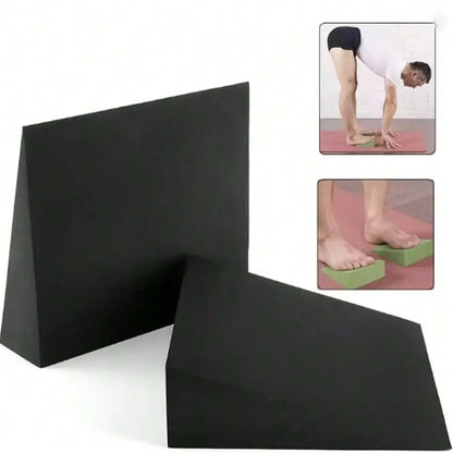 2 Adjustable Squat Wedge Boards and Calf Stretch Incline Boards, Triangular Yoga Blocks for Stability Training and Leg Strength, Ideal for Weightlifting and Yoga, Home Pilates Equipment