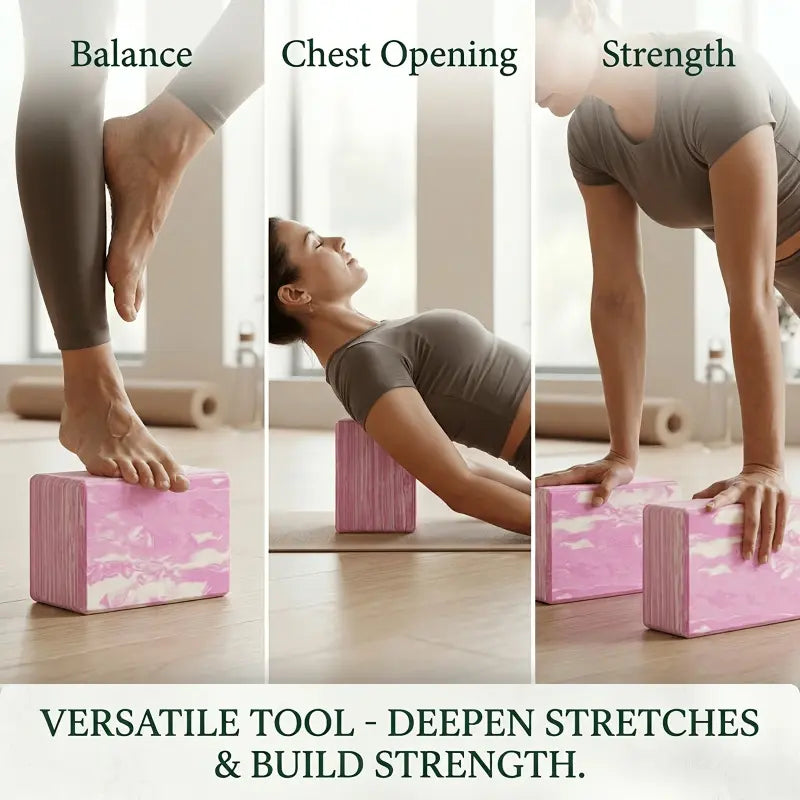 2-Pack Yoga Blocks, High-Density Yoga Brick Foam Blocks Non-Slip EVA Foam Block Yoga Props Accessories Yoga Equipment for Yoga Pilates Stretching and Meditation Stretching Gear