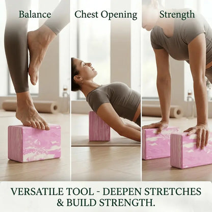 2-Pack Yoga Blocks, High-Density Yoga Brick Foam Blocks Non-Slip EVA Foam Block Yoga Props Accessories Yoga Equipment for Yoga Pilates Stretching and Meditation Stretching Gear