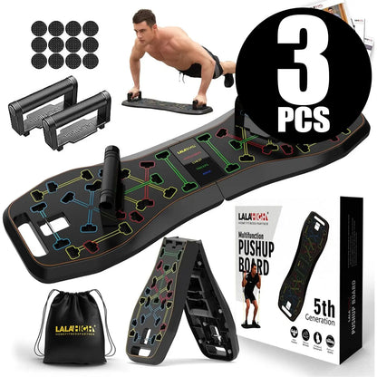 LALAHIGH Portable Home Gym System: Push-Up Board, Strengthen Abs, Create Broad Shoulders, Build Strength, Ideal for Men'S Fitness Needs