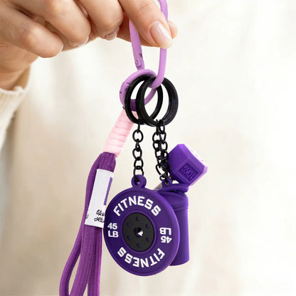 Fitness Keychain, Dumbbell & Weights Keychain, Gym Bag Charms & Fitness Accessories for Women and Men, Cute Mini Keychains for the Gym, Perfect Workout Gifts for Gym Enthusiasts
