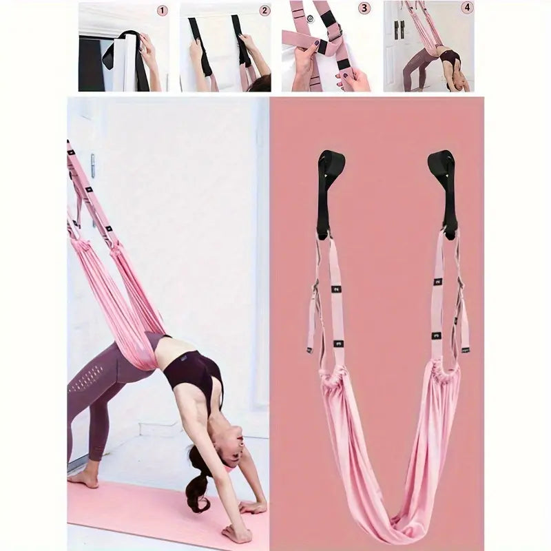 Aerial Yoga Swing, 1 Count Adjustable Aerial Yoga Strap, Yoga & Pilates Equipment for Home Gym, Fitness Equipment for Women & Men, Yoga Band, Exercise Band, Workout Bands