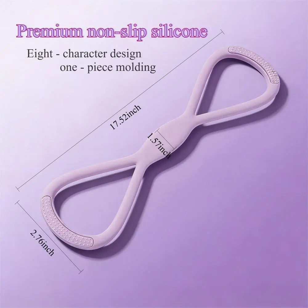 Figure 8 Elastic Resistance Band with Handles, Silicone Stretch Band for Home Use & Daily Outdoor Stretching