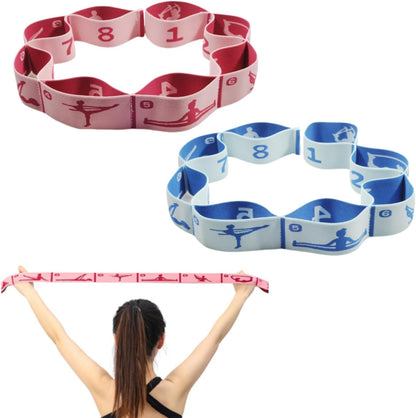 Elastic Yoga Stretching Strap with Loops,  Stretch Straps for Physical Therapy, Pilates Stretch Band, Elastic Exercise Bands, Leg Stretching Strap, Stretch Resistance Bands for Exercise
