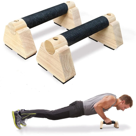Wooden Parallettes Bars for Home Fitness, Calisthenics Equipment, Handstand Training Bar with Non-Slip Grip Design, Ideal for Strength Training and Gymnastics Practice, Push up Handles, Strength Workout Equipment